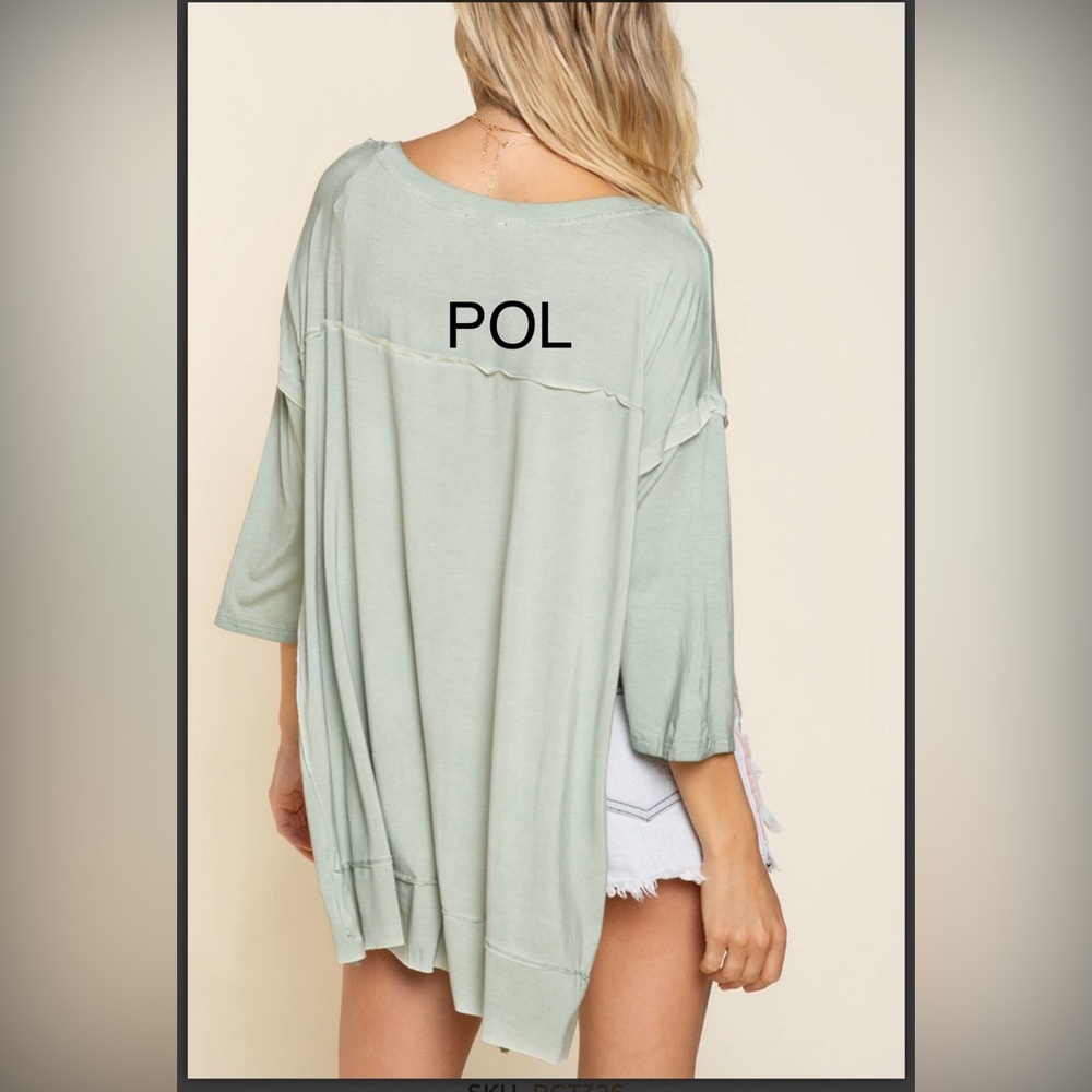 BP215-9💚NEW! POL perfect in Mint Asymmetrical Tunic designed2stun on casual days - Picture 9 of 11